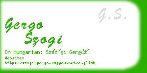 gergo szogi business card